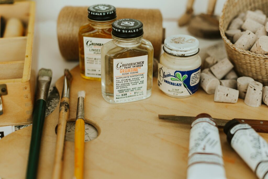 Shot of crafting materials